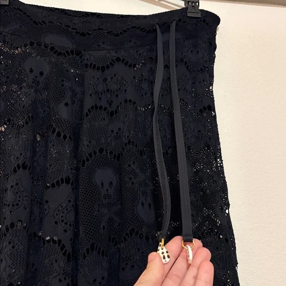 Letarte Skull Lace Swim Coverup Pants in Black SZ M EUC - Picture 3 of 5